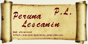 Peruna Leščanin vizit kartica